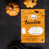 Schattige Spooktacular Kinderen Halloween Verjaard Folie Uitnodiging