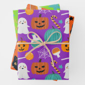 Schattige Spooky Fun Halloween Pattern voor kinder Inpakpapier Vel (In situ)