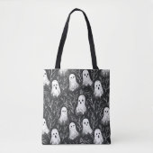 Schattige Spooky Ghost Halloween Pattern Draagtas (Voorkant)