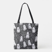 Schattige Spooky Ghost Halloween Pattern Draagtas (Achterkant)
