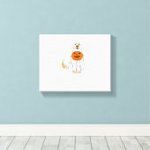 Schattige Spooky Golden Retriever Ghost Classic T- Canvas Afdruk (Insitu (Houten vloer))