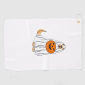 Schattige Spooky Golden Retriever Ghost Classic T- Golfhanddoek (Horizontaal)