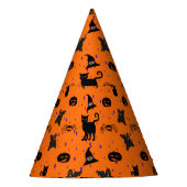 Schattige, Spooky Halloween Pattern Sinaasappel en Feesthoedjes (Voorkant)