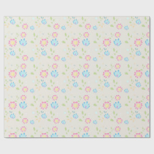 Schattige Spring Flowers ontwerp Cadeaupapier