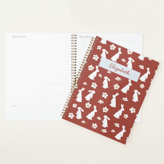 Schattige Spring Rabbit Pattern Planner (Display)
