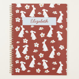 Schattige Spring Rabbit Pattern Planner