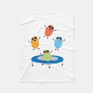 Schattige springende Snoepjes bonen dragen zonnebr Fleece Deken