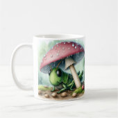 Schattige sprinkhaan onder paddenstoelenparaplu koffiemok (Links)