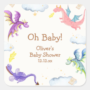 Schattige sprookjesachtige magische draak Baby sho Vierkante Sticker