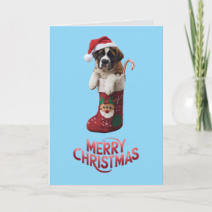 Schattige St. Bernard Kerst Feestdagen Kaart