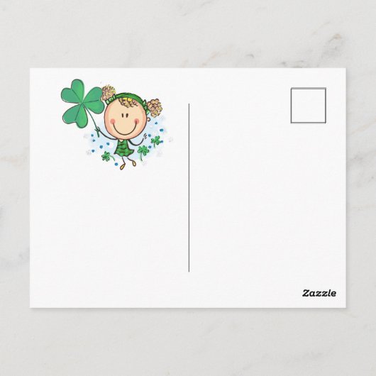 Schattige St. Patrick Little Girl Briefkaart (Achterkant)