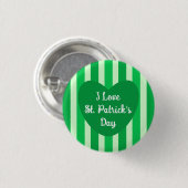 Schattige St. Patrick's Day Groen Gestreept Eenvou Ronde Button 3,2 Cm (Voorkant /achterkant)