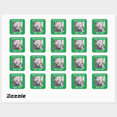 Schattige St. Patrick's Day groene luie hond Vierkante Sticker (Vel)