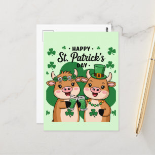 Schattige St Patricks Day Koeien Briefkaart