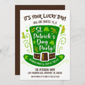 Schattige St. Patrick's Day Party Kaart (Voorkant / Achterkant)