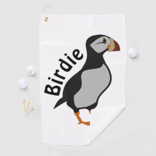 Schattige staande Puffin-Cartoon voor paarden Golfhanddoek
