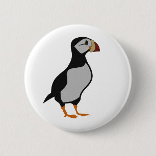 Schattige staande Puffin-Cartoon voor paarden Ronde Button 5,7 Cm