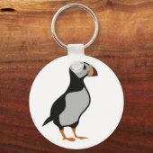 Schattige staande Puffin-Cartoon voor paarden Sleutelhanger (Voorkant)