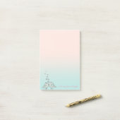 Schattige staartvogels in liefde post-it® notes (Op bureau)