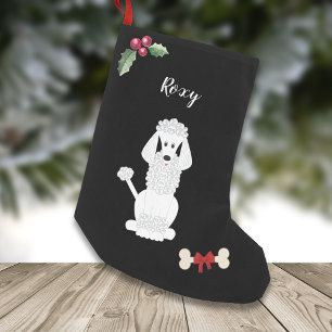 Schattige standaard poedelhond Monogram Kleine Kerstsok