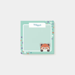 Schattige Stars & Peekabo Red Panda Jouw naam toev Post-it® Notes