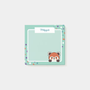 Schattige Stars & Peekabo Red Panda Jouw naam toev Post-it® Notes