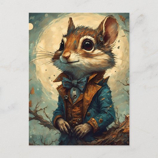 Schattige Steampunk Chipmunk Briefkaart (Voorkant)