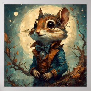 Schattige Steampunk Chipmunk Poster