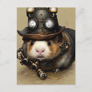 Schattige Steampunk Hampster Briefkaart
