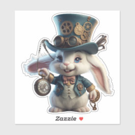 Schattige Steampunk Konijn Sticker