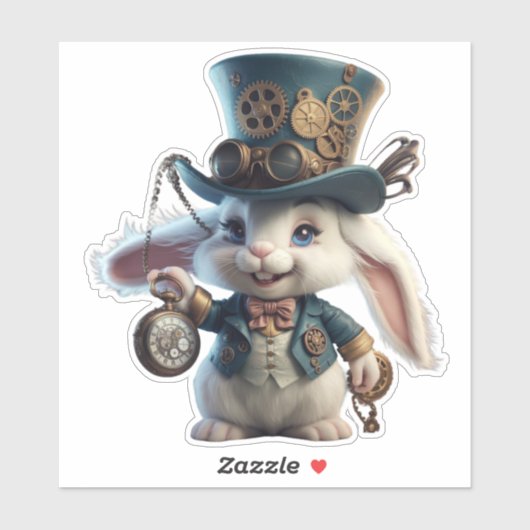 Schattige Steampunk Konijn Sticker (Vel)