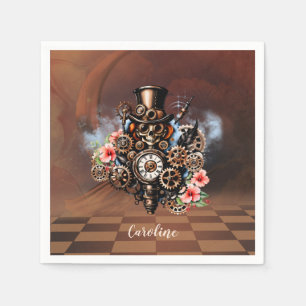 Schattige steampunk ontwerp servet