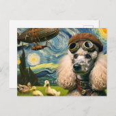 Schattige Steampunk Poedel en Eenden Briefkaart (Voorkant / Achterkant)