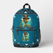 Schattige steampunk zeepaardje met een stijlvol pe bedrukte rugzak (Voorkant)