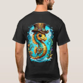 Schattige steampunk zeepaardje met een stijlvol pe t-shirt (Achterkant)
