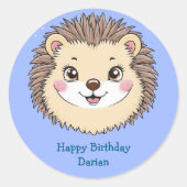 Schattige stekelvarken huisdier cartoon Verjaardag Ronde Sticker (Voorkant)