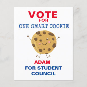 Schattige Stem Voor Klasse President: Smart Cookie Flyer