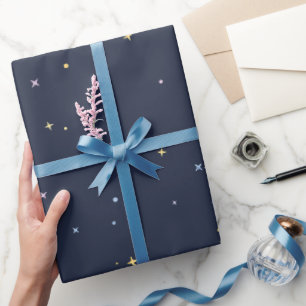 Schattige sterren aan een fonkelende nachthemel cadeaupapier