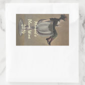 schattige Sticker Lady in wijnglas  Etikettering (Tas)