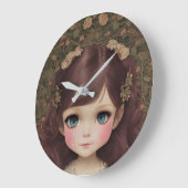Schattige  stijl Chibi Kawaii Girl Art Grote Klok (Hoek)