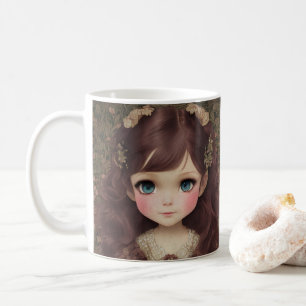 Schattige  stijl Chibi Kawaii Girl Art Koffiemok