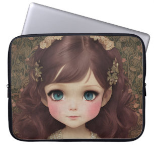 Schattige stijl Chibi Kawaii Girl Art Laptop Sleeve