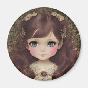 Schattige stijl Chibi Kawaii Girl Art Magneet