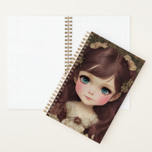 Schattige stijl Chibi Kawaii Girl Art Notitieboek