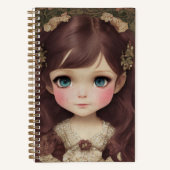 Schattige stijl Chibi Kawaii Girl Art Notitieboek (Voorkant)