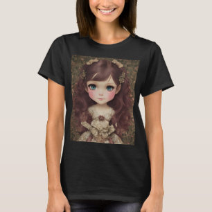 Schattige stijl Chibi Kawaii Girl Art T-shirt
