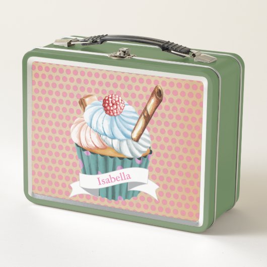 Schattige  stijl cupcake Metal Lunchbox (Voorkant)