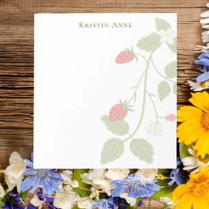 Schattige stijlvolle zomer aardbei modern trendy notitieblok