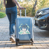Schattige Stippen Baby Olifant Meisje met Krans Nu Sticker (Koffer Insitu)