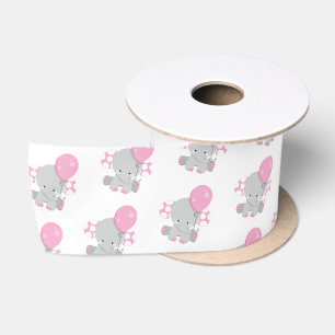 Schattige Stippen Roze Olifant Meisje Baby Lint